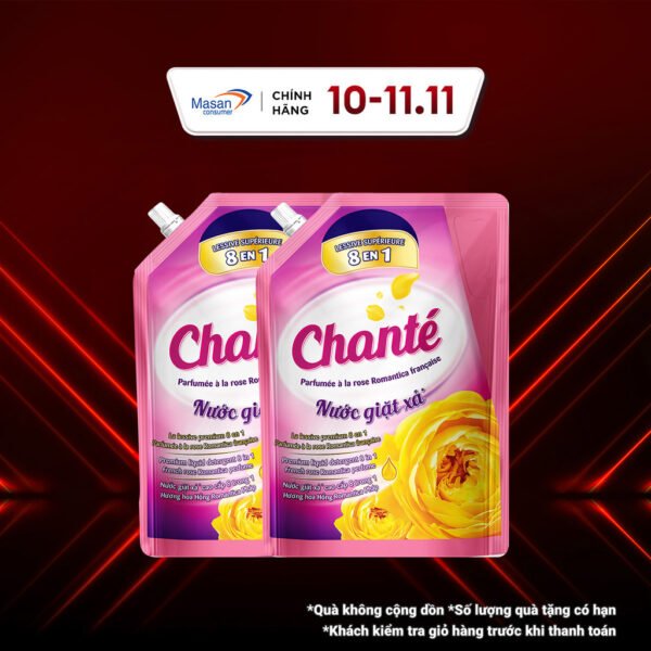 Combo 2 Túi Nước Giặt Xả Chanté Cao Cấp 8 Trong 1 Monalisa mới 3,05kg